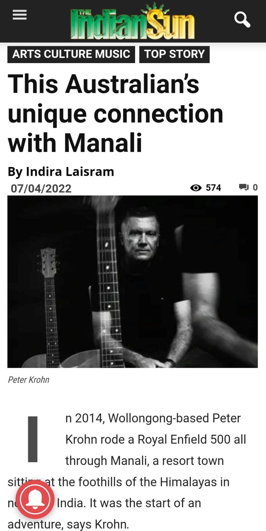 The Indian Sun article